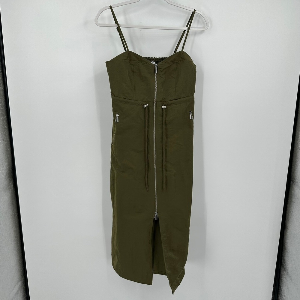 Womens Gorpcore Nylon Dress Size XL Streetwear Utility Olive Green Military